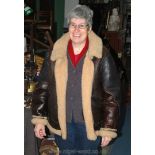 **An American Golden Bear Faux Sheepskin flying jacket, 40''.