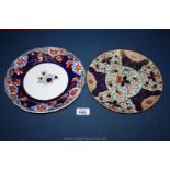 An early rare 19th C. Bourne & Co hand painted Plate in Imari colours and a 19th C.