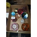 A quantity of Paperweights including Bohemia, spiral, etc.