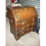 A circa 1800 Oak Bureau,