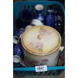 A small quantity of china including blush ivory biscuit barrel (no handle),