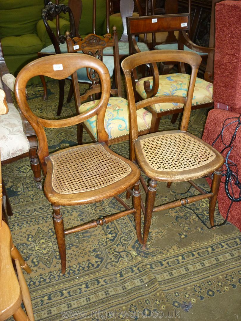 Two cane seated circa 1900 bedroom Chairs.