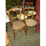 Two cane seated circa 1900 bedroom Chairs.