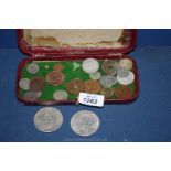 Various coins including Chinese Yun-Nan Province One Tael and Kisin Provence One Tael.