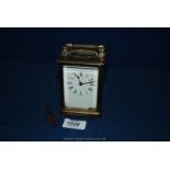 A 1910 Brass Carriage Clock,