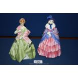 A Royal Worcester figurine 'First Dance' together with a Royal Doulton figurine 'Victorian Lady'.