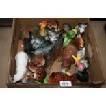 A large quantity of Weatherby china animals including dogs, birds, elephants,