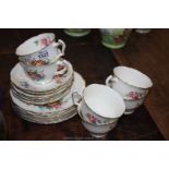 A George Jones Teaset comprising six cups, saucers and tea plates.