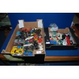 A quantity of Scalextric Racing cars including Stick Shifter, a yellow Ferrari,