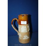 A Doulton Lambeth earthenware Ale Jug with hunting scene, a/f.