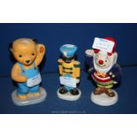 Three Wade figures - Big Ears, Sooty and soldier.