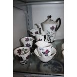 A Royal Albert 'Masquerade' Gothic design Coffee set comprising coffee pot, sugar bowl,