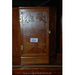 A small art deco Mahogany corner Cabinet with inlaid decoration