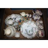 A quantity of china including Portmeirion oval plates, three Portmeirion mugs,