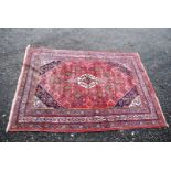 A Hamedan hand knotted Persian Rug, 248 x 200 cms.