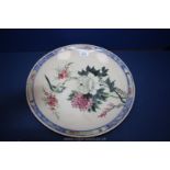 A Similar Large Oriental Porcelain Charger Hand Painted with Bird & Blossom Decoration,