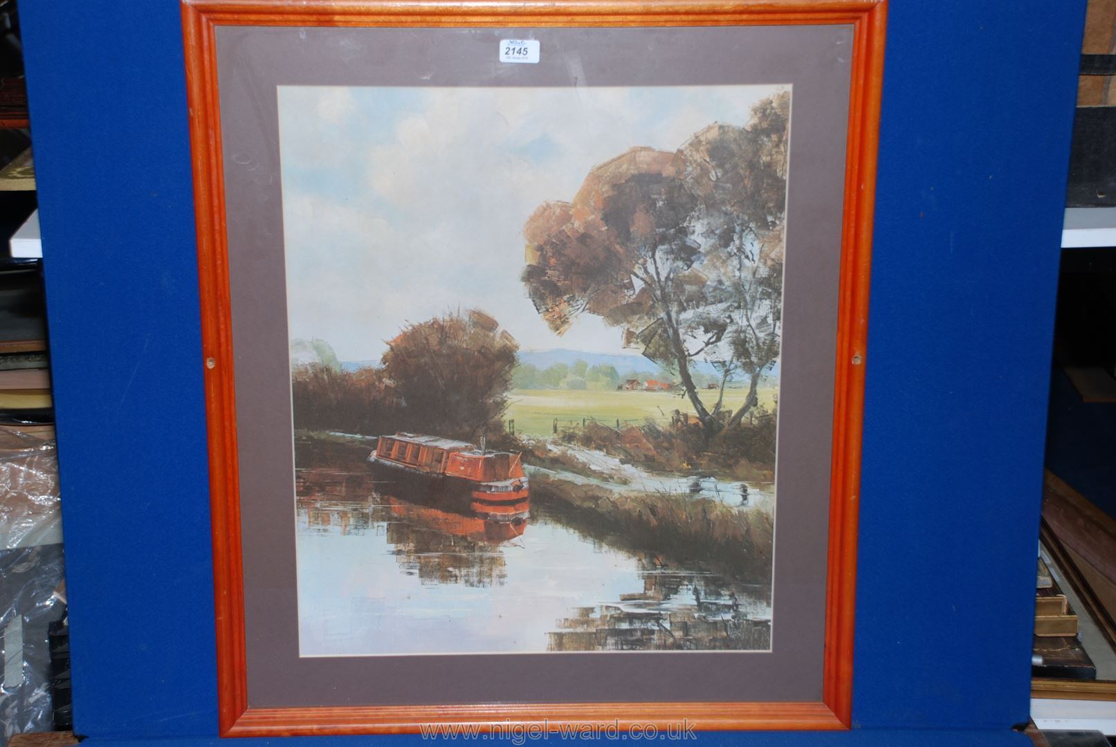 A large framed Print of 'Oxford Canal' by Antony Warren