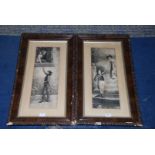 Two framed and mounted Prints depicting young couples