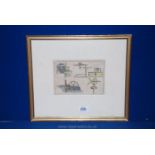 A ''Les Moulins'' Print in gilt wooden frame,