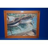 A tropical harbour scene, Oil on canvas, indistinctly signed and dated.