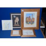 A quantity of Prints including Winnie the Pooh, print of Amsterdam, etc.