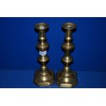 A pair of Victorian brass Candlesticks