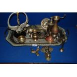 A large two handled Brass Tray,