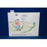 A golfing cartoon Watercolour signed Trudgeon 73. 16"x 13".