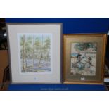 A Framed and Mounted Watercolour titled"Bluebell Time" signed lower right R.