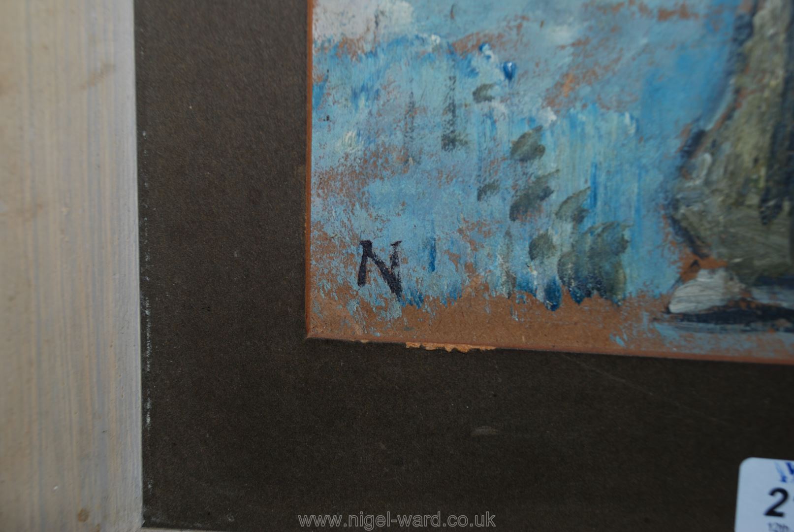 A still life Oil painting on card, signed 'N' bottom left, in the manner of William Nicholson. - Image 3 of 8