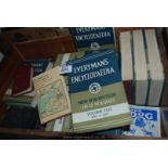 A quantity of Everyman's Encyclopaedias, The Observers Atlas of Great Britain, etc.