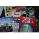 A quantity of The War papers in weekly parts, Rugby programmes, Atlas of the World, etc.