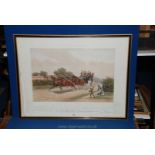 An antique hand coloured Lithograph,