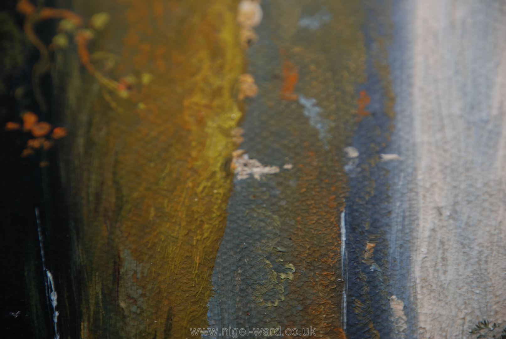 An Oil on canvas of a rural English landscape with a good gilt frame; - Image 9 of 12