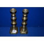 A pair of Victorian brass Candlesticks