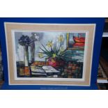 A mid century still life signed Oil painting.