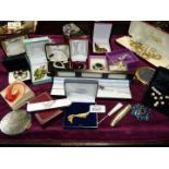 A quantity of boxed costume jewellery.