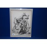 An Engraving/etching, The Farnese Bull, Robert Van Audenaert 1663-1743.