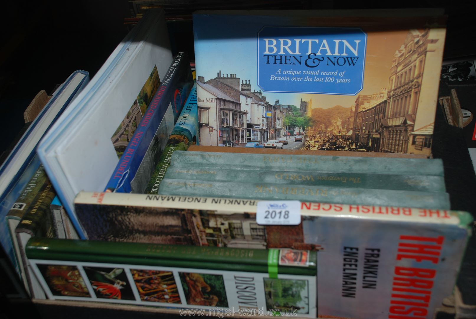 A box of books to include; Britain then & now, The British scene, Western morning views, etc.