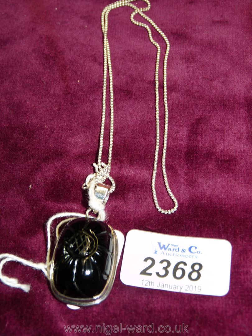A Silver and black Onyx Pendant - Image 3 of 3