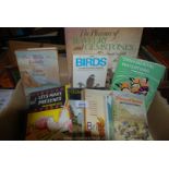 A box of miscellaneous books to include; ornamental waterfowl, birds, jewellery and gemstones, etc.