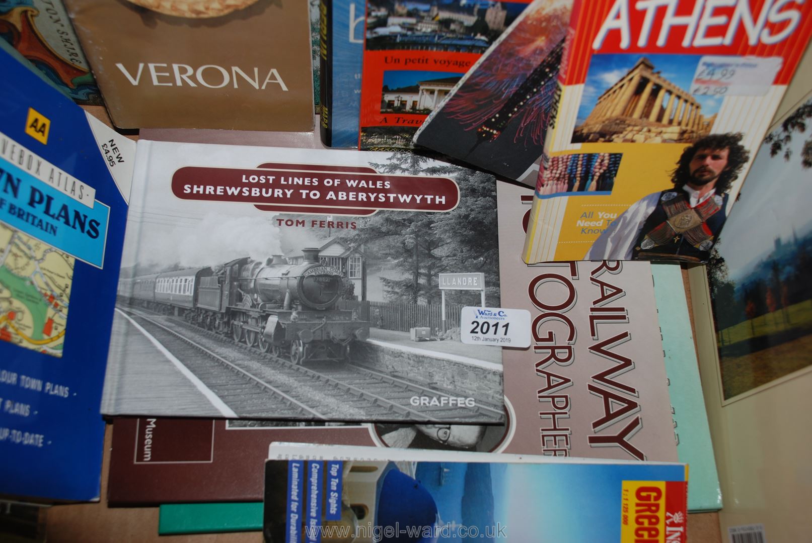 A box of books to include; Tourist guides, Railways, Town plans of Britain, etc.