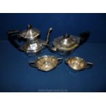 A four piece silver plated Teaset