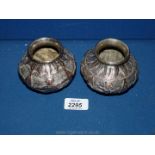 A pair of silver plated Balinese lotus