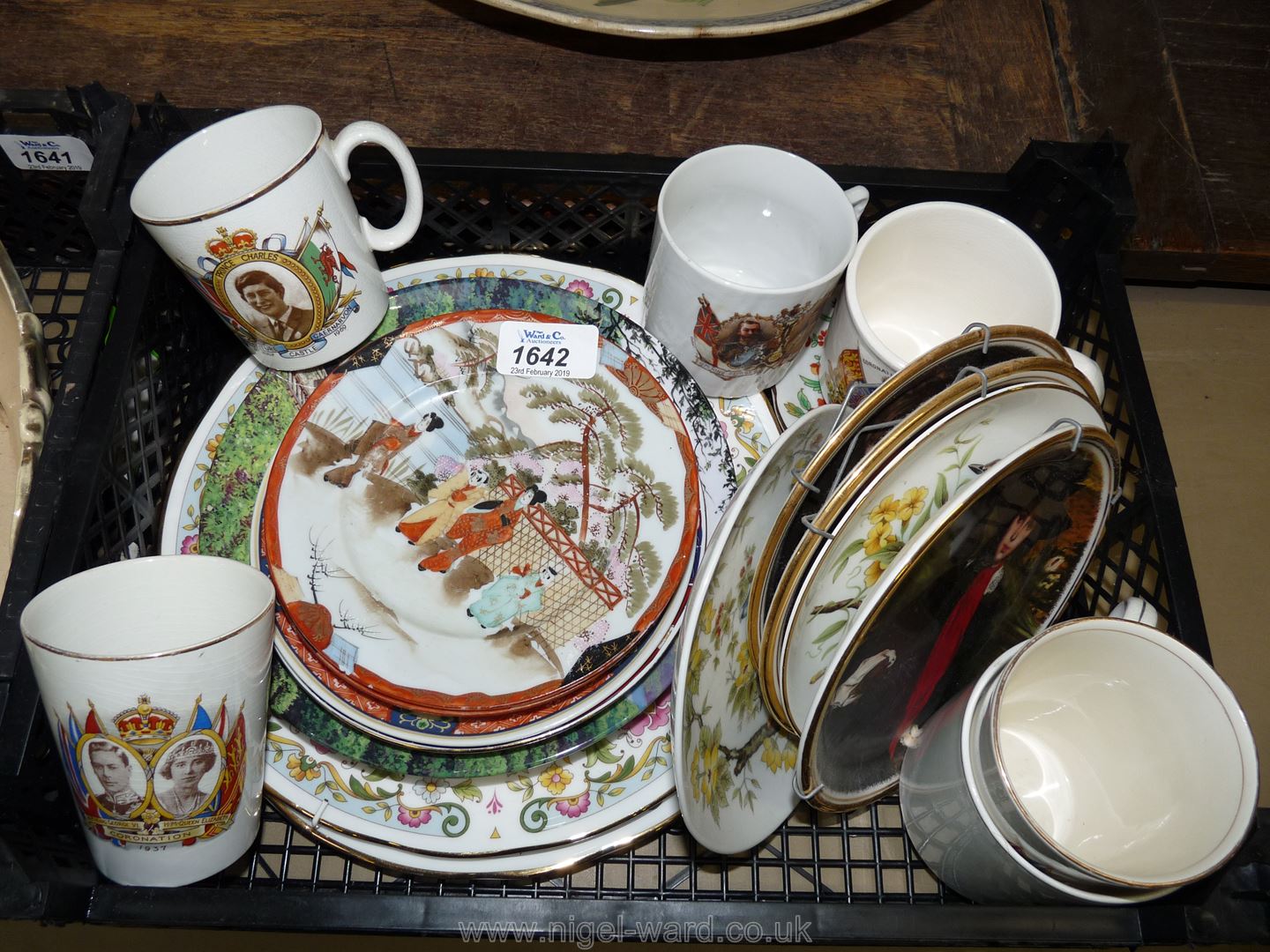 A quantity of display Plates and saucers including oriental, seasons, commemorative mugs, etc.