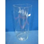 An old D-shaped flower Vase, 20" x 8" with 'rippled old glass' (ideal for lilies etc.