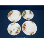Two Royal Worcester plates and 2 saucers with hand painted saucers.