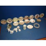 A quantity of china to include Wedgwood jasperware, miniature Gemma teapot and cups etc,
