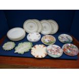 A quantity of plates including Royal Worcester dinner plates, Wedgwood display plates,