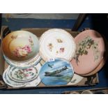 A quantity of plates to include; Spode, Royal Doulton, Shelley, etc.